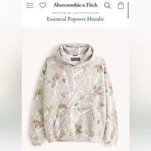 Abercrombie & Fitch Essential Popover Hoodie - off white camo.